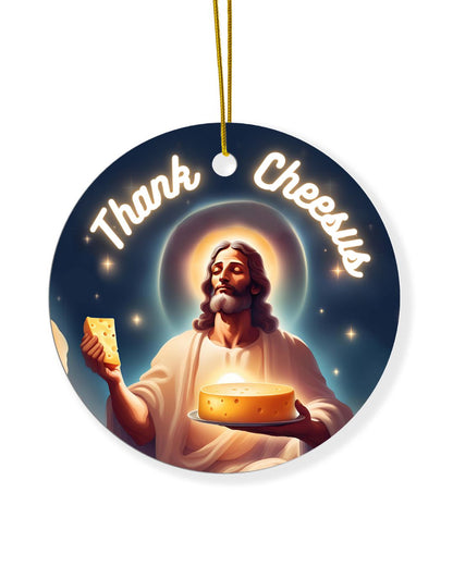 Thank Cheesus – Funny Cheese Lover’s Christmas Ornament