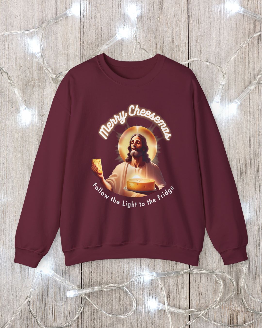 Merry Cheesemas Sweatshirt – Follow the Light to the Fridge - Perfect Holiday Gift for Cheese Lovers!