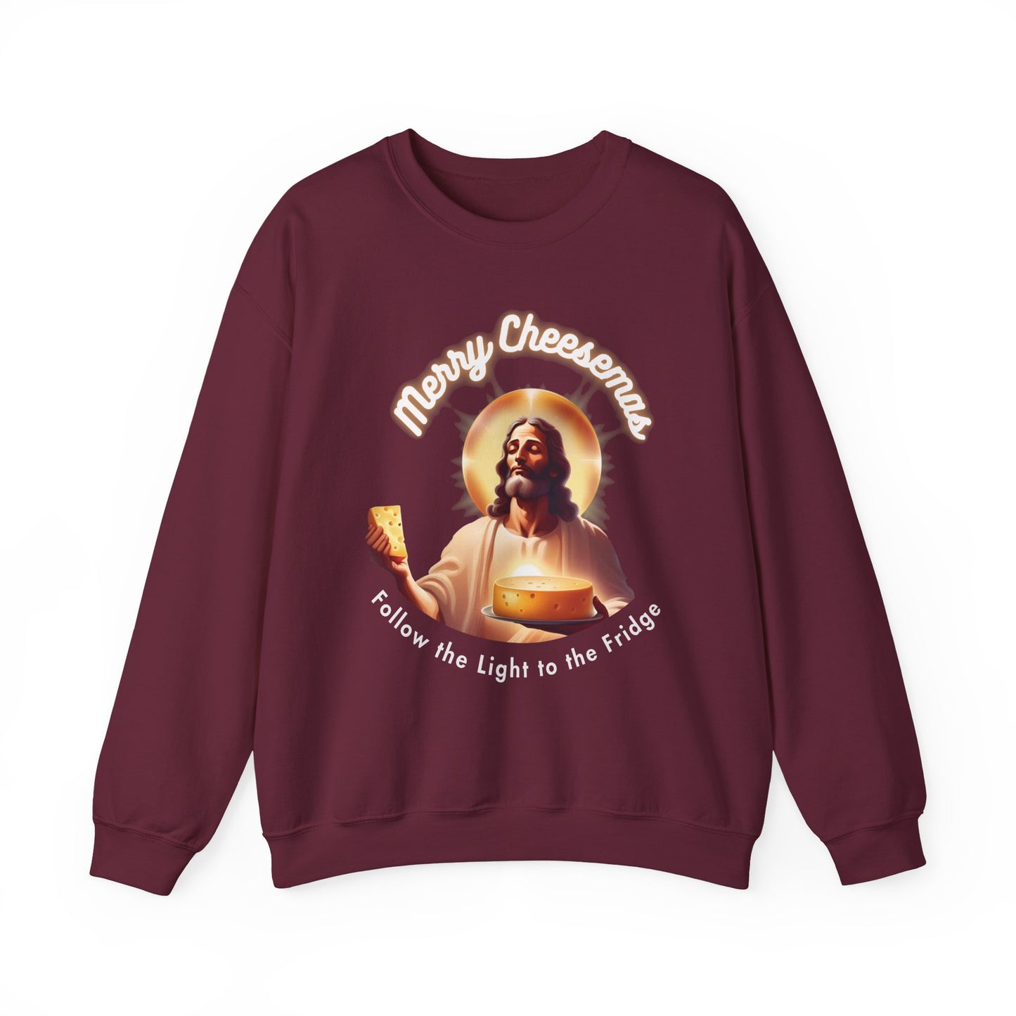 Merry Cheesemas Sweatshirt – Follow the Light to the Fridge - Perfect Holiday Gift for Cheese Lovers!